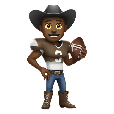 Cowboy playing football sticker