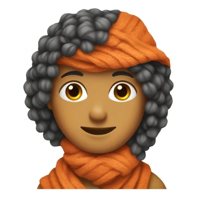 Orange-red scarf sticker