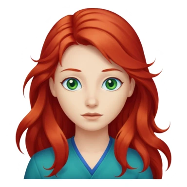Like the first but her eye green  and blue and her hair red that brolong herwn  sticker
