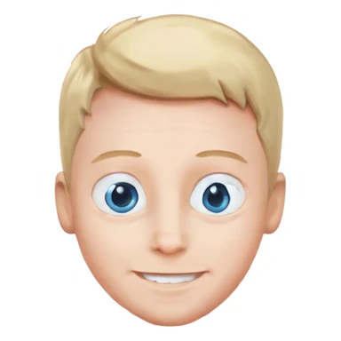 smiling boy with oversized blue eyes sticker