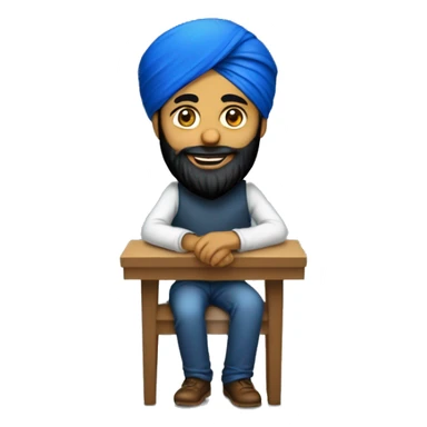 Sikh Software Developer sitting with mac sticker
