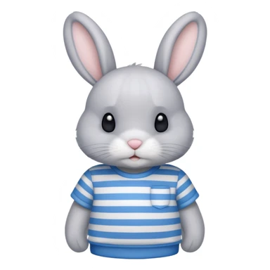 bunny wearing blue stripe tshirt sticker