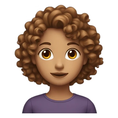 Curly brown-haired girl sticker