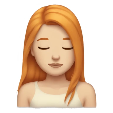 Aesthetic Ginger girl straight thick hair sleeping sticker
