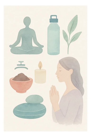 wellness theme, watercolor art style, calming atmosphere sticker