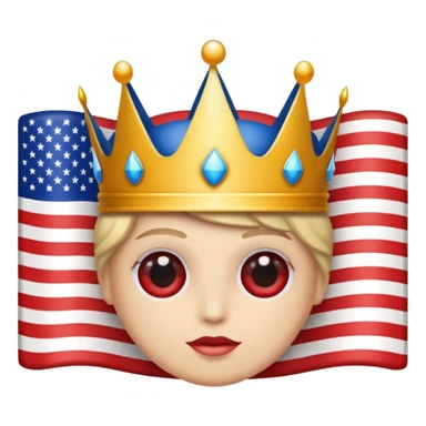 an American flag with a crown on it, bold and eye-catching sticker