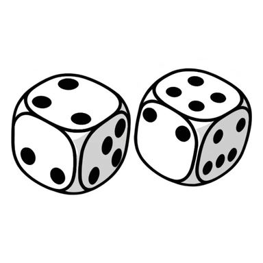 A pair of colorful game dice sticker
