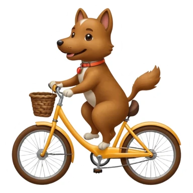 Dog riding bike sticker