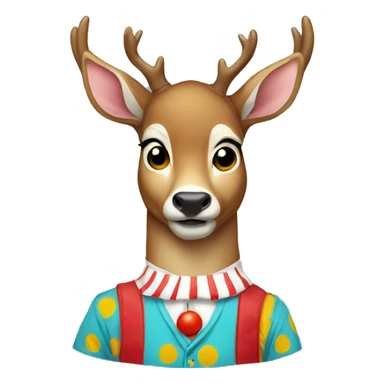 deer in a clown t-shirt sticker