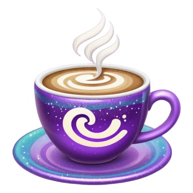 glitter cian and purple coffee
 sticker