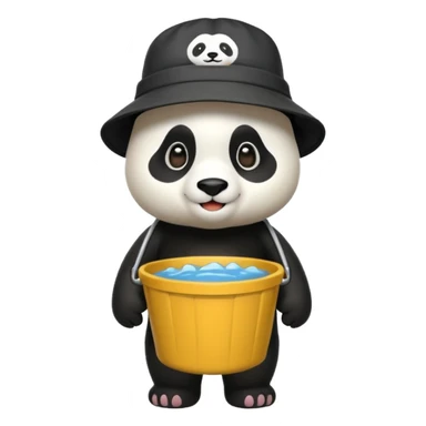 panda with bucket hat, full body sticker