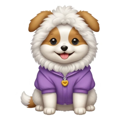 Dog wearing cute clothes sticker