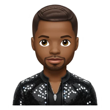 Kirk Franklin with dark brown hair, black sequin outfit  sticker