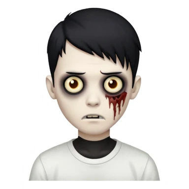zombie boy with emo hair and white shirt sticker