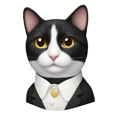 Tuxedo cat with white mustache  sticker
