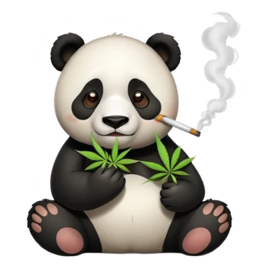 Tired panda smoking weed sticker