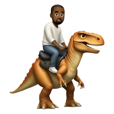 Kanye west riding a dinosaur  sticker