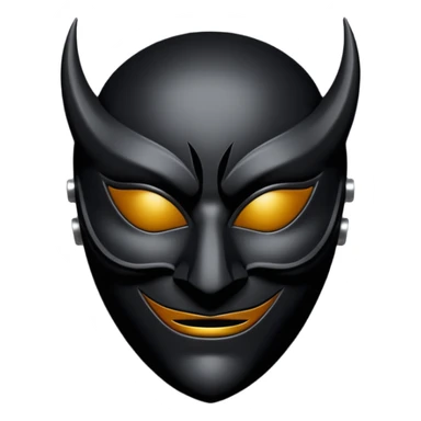 Minimal emoji, gothic mask forged from matte black leather, emotionless expression, smooth heavy surface, subtle leather texture, deep shadows, centered, bdsm slave leather mask sticker