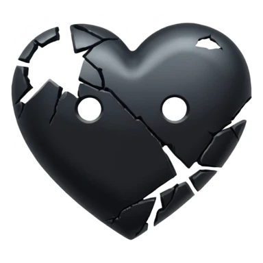 Black heart break emoji sticker