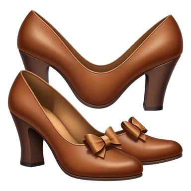 Brown shoes with a bow on the back  sticker