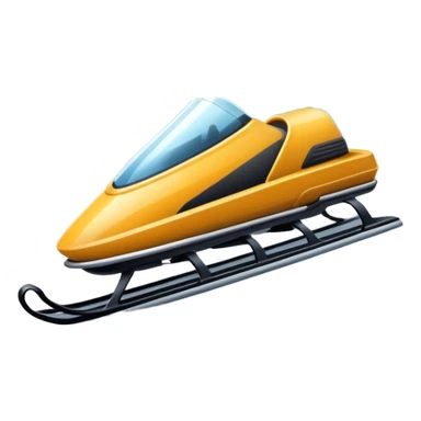 An icon featuring a sleek sled speeding down a snowy hill, with a snowy landscape and pine trees in the background. The motion lines and slight snow spray emphasize the thrill of the ride. Transparent background highlights the excitement and fun of sledding. sticker