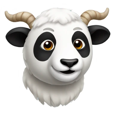 A panda and a ram combined together into one. sticker