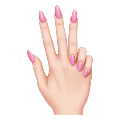 Pink middle finger with fake nails sticker