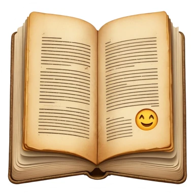 an open book with text sticker