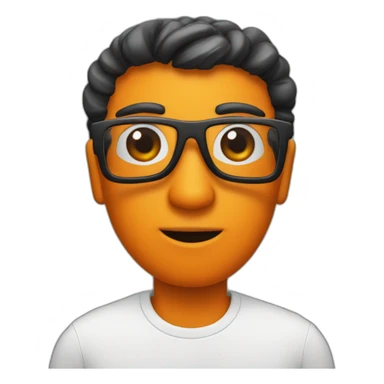 Un pez naranja con gafas negras sticker