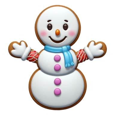 gingerbread cookie in snowman shape sticker