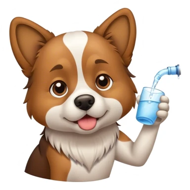 make a dog drinking water sticker