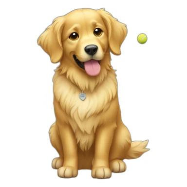 Golden retriever tennis player sticker