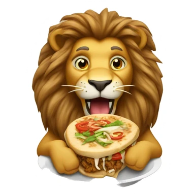 Lion eating shawarma sticker