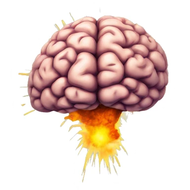 a brain with an explosion above it sticker