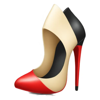 black high heel with red bottom sticker