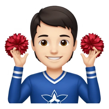 All star Cheerleader white boy boy in with dark hair in cheerleader uniform  sticker