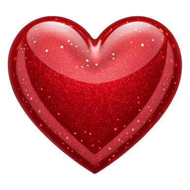 glitter heart with red sparkles sticker