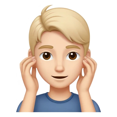 A face tucking their hair behind their ear with a little smirk and blushing  sticker