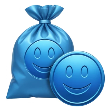 blue coins credit in a package sticker