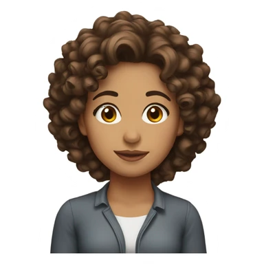 Latina brown curly hair sticker