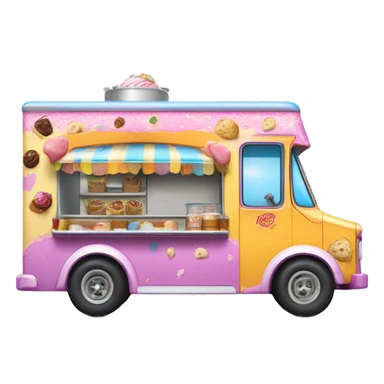 Hot wheels style, 1917 ice cream food truck sticker