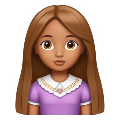 uma boneca morena com o cabelo liso sticker