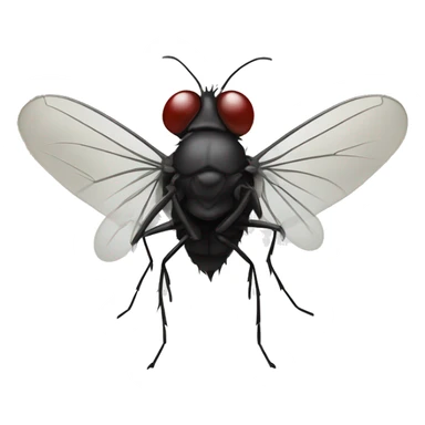 A midge (very tiny fly from scotland) looking like a vampire (with two protruding teeth), view from face/profile, looking like aggresive, looking cute sticker