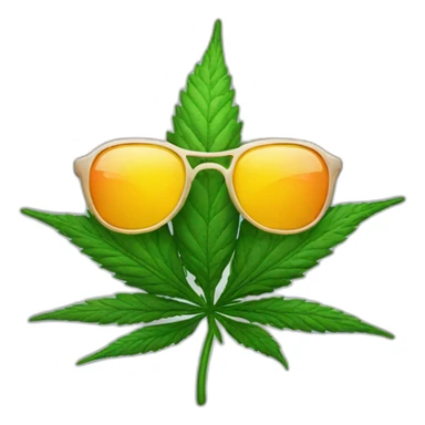 Cannabis bud in sunglasses sticker