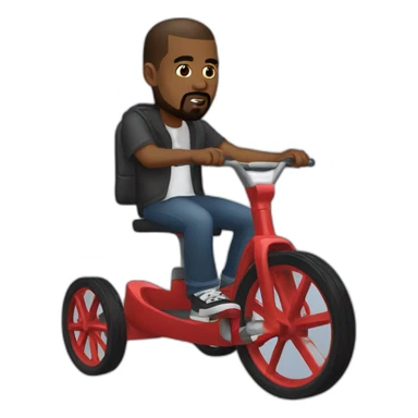 kanye west riding tricycle sticker
