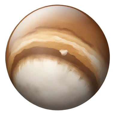 A planet, with rock and icy surface, mostly white and soft brown as colors sticker