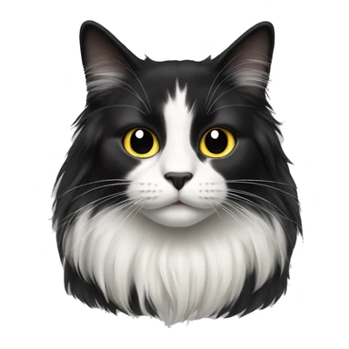 Black and white long haired cat sticker