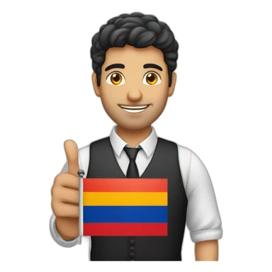 Armenian guy with flag of germany at the hand sticker