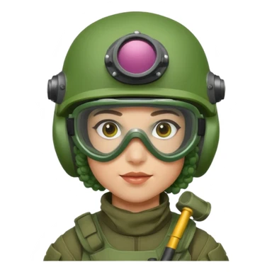 green curly haired painitball player with bi  sticker