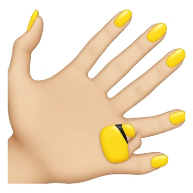 Hand with nails painted yellow but middle nail painted black  sticker